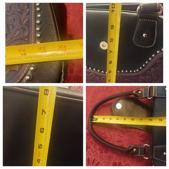 Montana West Black and Brown Studded Handbag - Picture 12 of 15